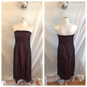 Ann Taylor Loft Strapless Midi Cocktail Dress